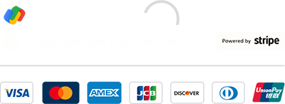 Secure payment options with Google Pay, Affirm & Stripe Credit Card Processing.